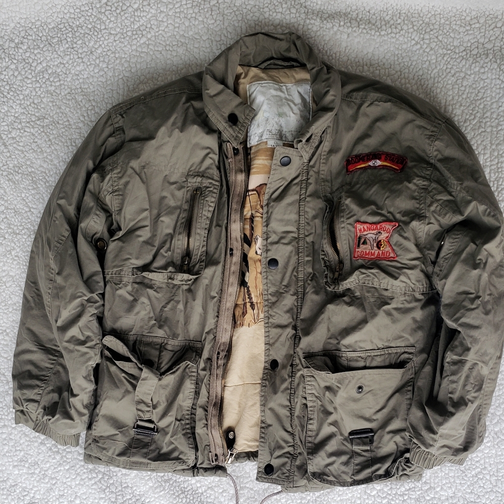 Kids size 14/16 large safari zip up jacket kangaroo command boomrang sta…